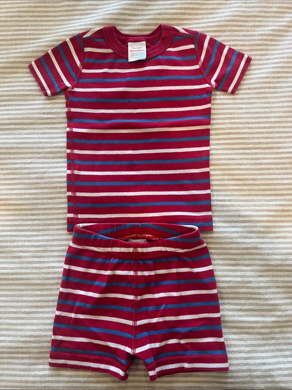 Hanna Andersson Red, Pink, Blue Striped Kids Pajama Set